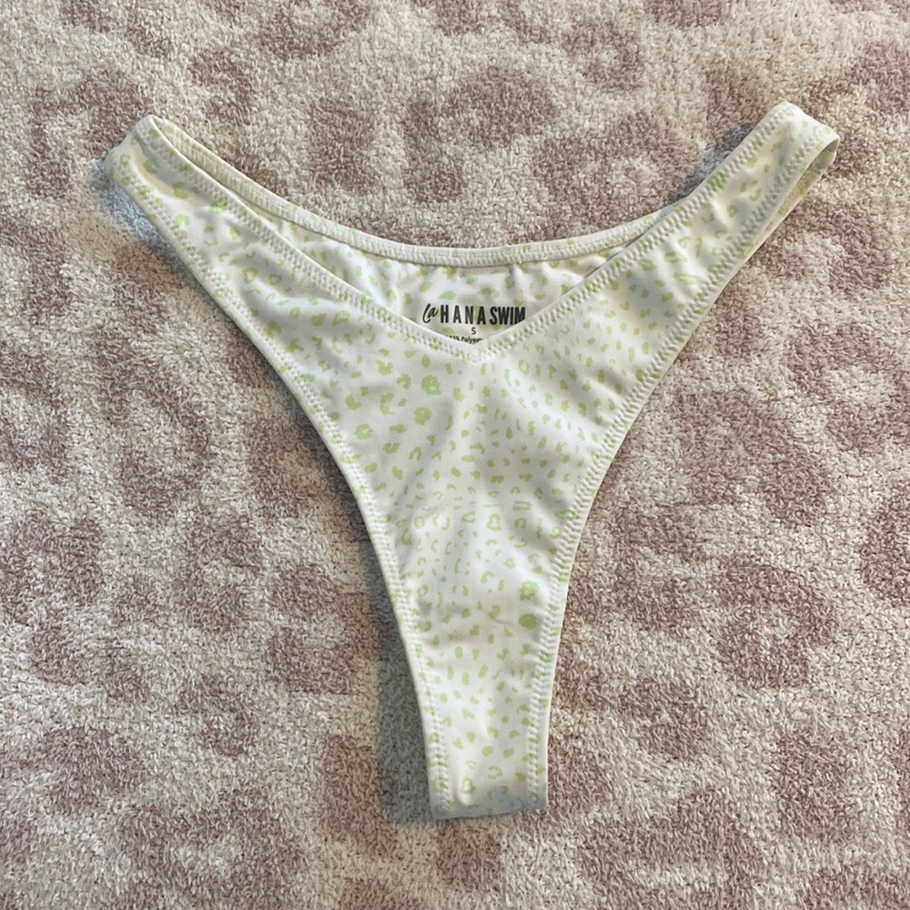 lahana swim white and green cheetah print bottoms